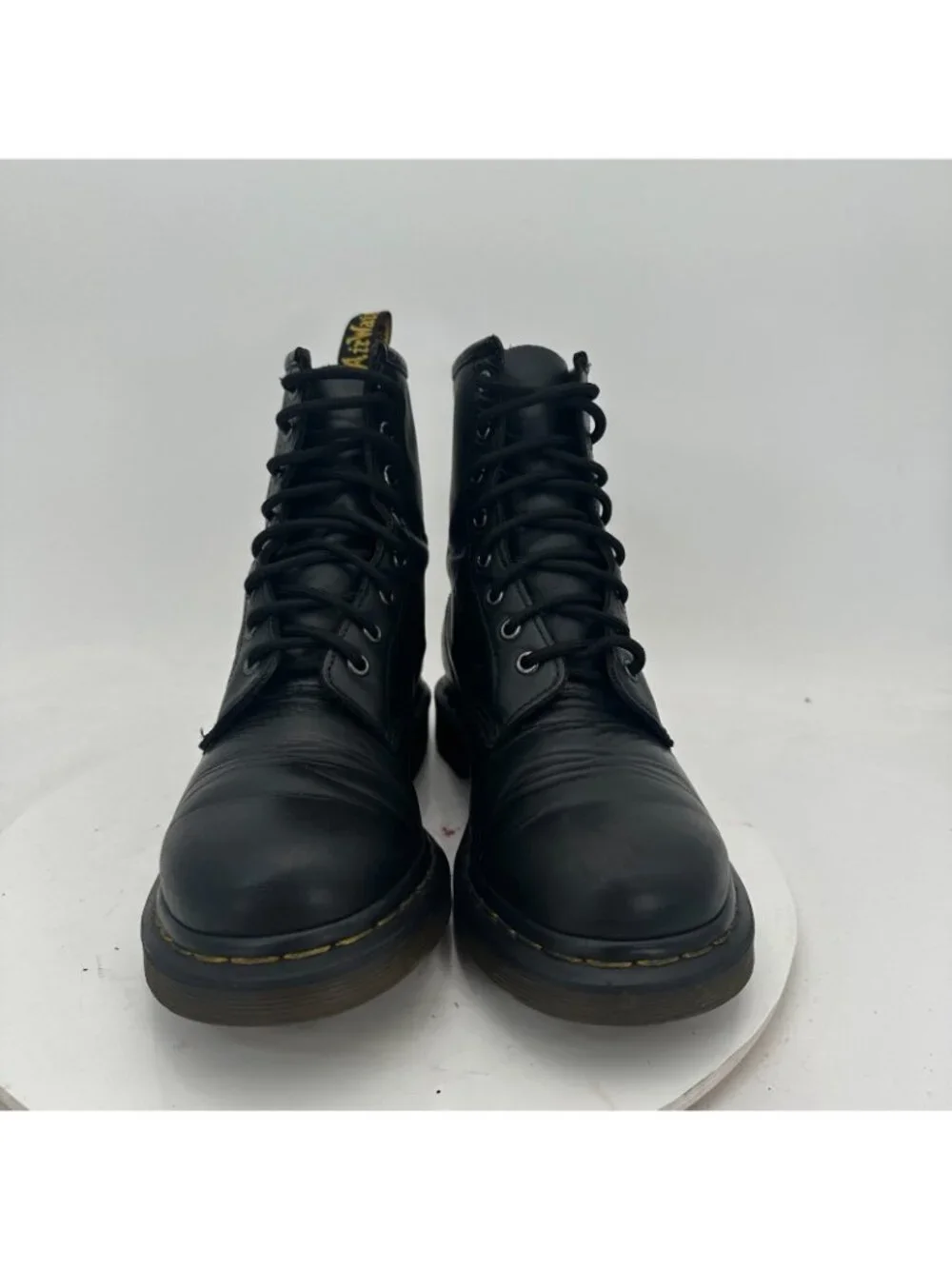 Dr. Martens 1460 Women Size 8 Black Shiny Leather 8 Hole Combat Boot